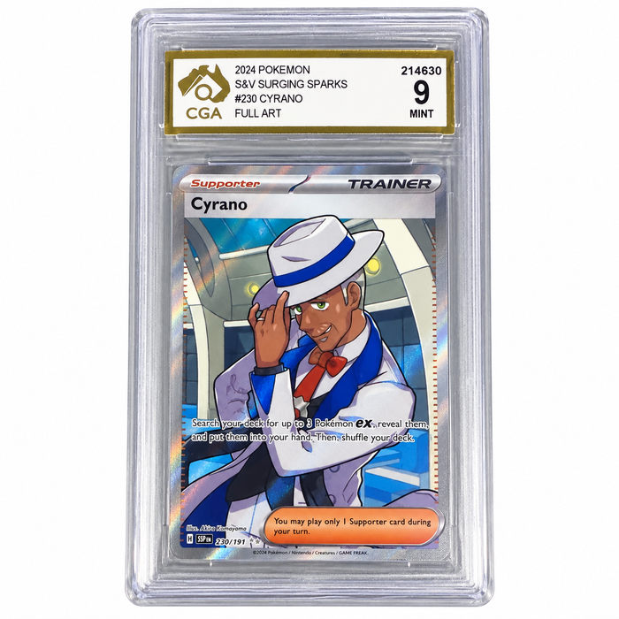 2024 Pokémon Surging Sparks Cyrano Full Art #230/191 CGA 9 Mint