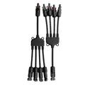 ACOPOWER 1 to 4 Solar Y Branch Connectors, 1 Pair M/FFFF + F/MMMM Y Branch Parallel Adapter