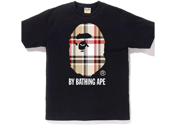 BAPE A Bathing Ape Check By Bathing Tee Black/Beige