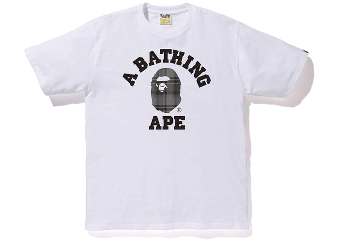 BAPE Check College Tee White/Black