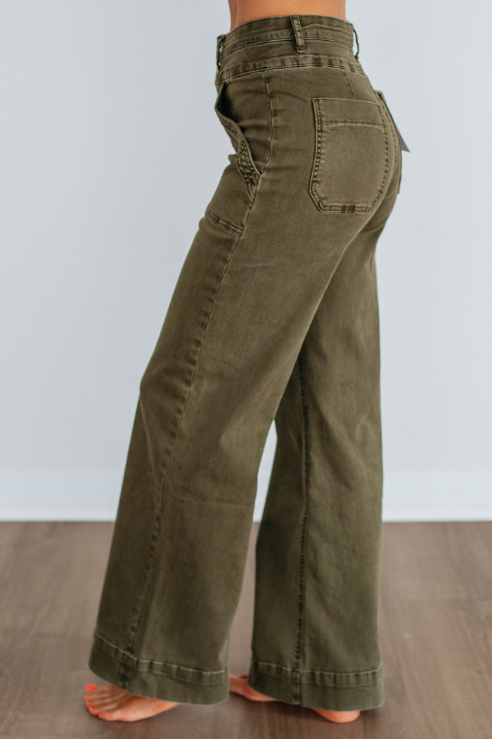 Bennett Mica Jeans - Fern Green