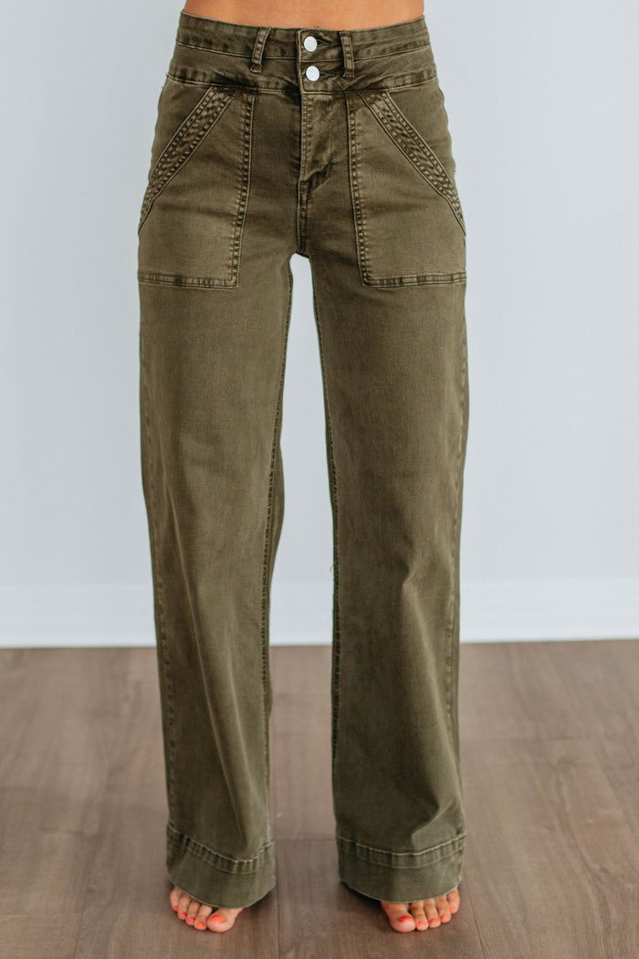 Bennett Mica Jeans - Fern Green