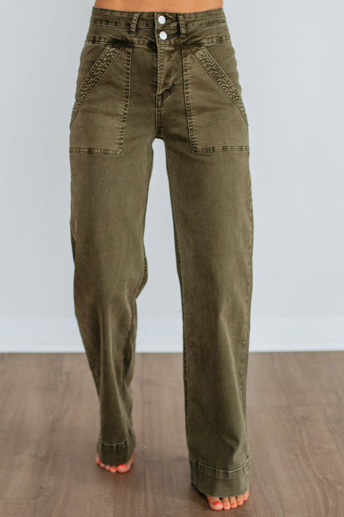 Bennett Mica Jeans - Fern Green