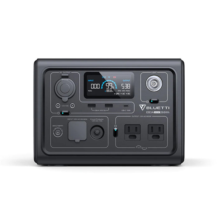 BLUETTI EB3A Portable Power Station | Gray | 600 Watts | 268Wh