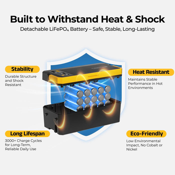 BougeRV 240Wh Detachable Battery for Fridge - Built to withstand heat and shock