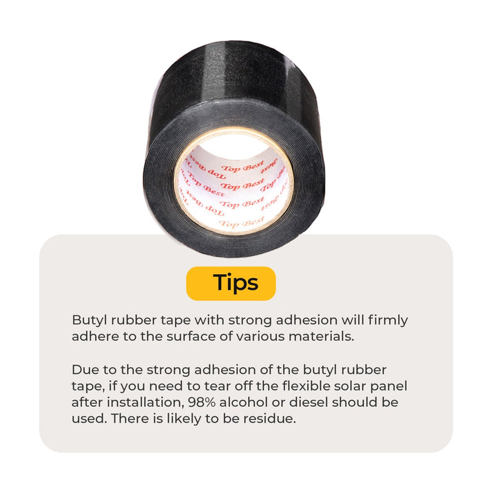 BougeRV Flexible Solar Panel Waterproof Butyl Rubber Tape - Tips