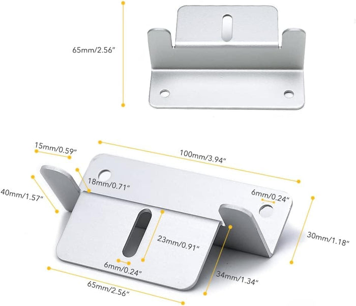 BougeRV Solar Panel Mounting Z Bracket Mount Kits dimensions