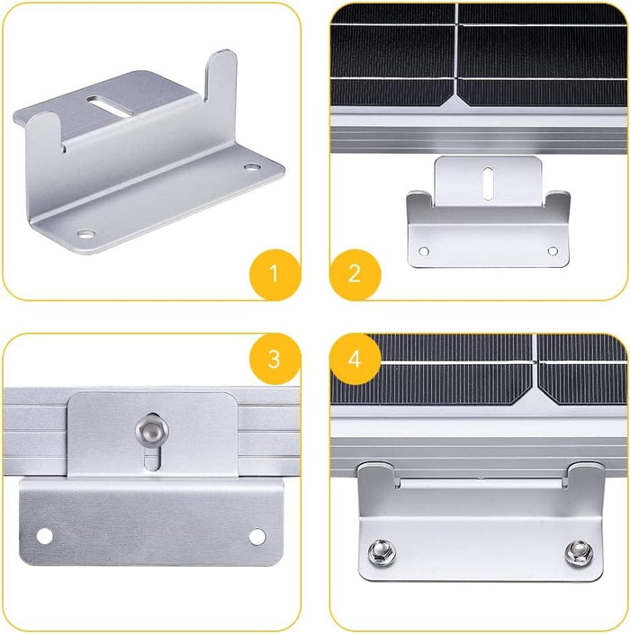 BougeRV Solar Panel Mounting Z Bracket Mount Kits steps