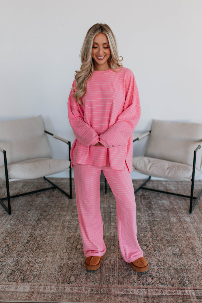 Cayla Striped Top - Flamingo Mix