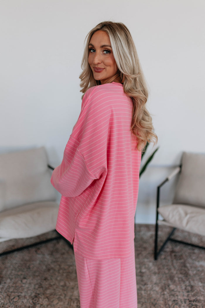 Cayla Striped Top - Flamingo Mix