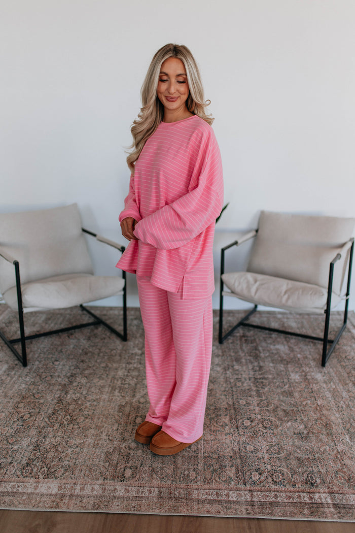Cayla Striped Top - Flamingo Mix