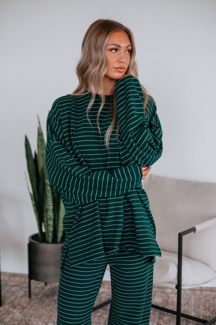 Cayla Striped Top - Pine Mix