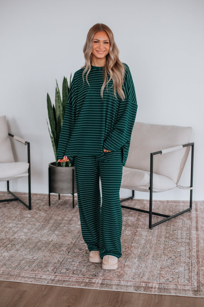 Cayla Striped Top - Pine Mix
