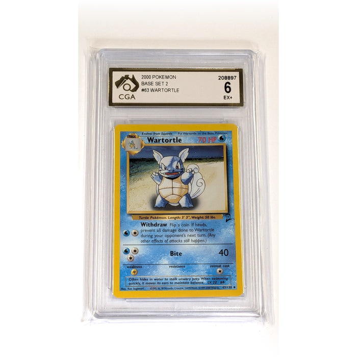 CGA Graded Pokemon Base Set 2  #63 Wartortle - Graded 6