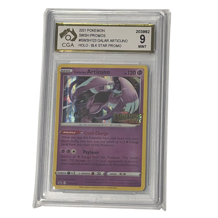 CGA Graded Pokemon Sword & Shield Black Star Promo #SWSH123 Galarian Articuno - Graded 9