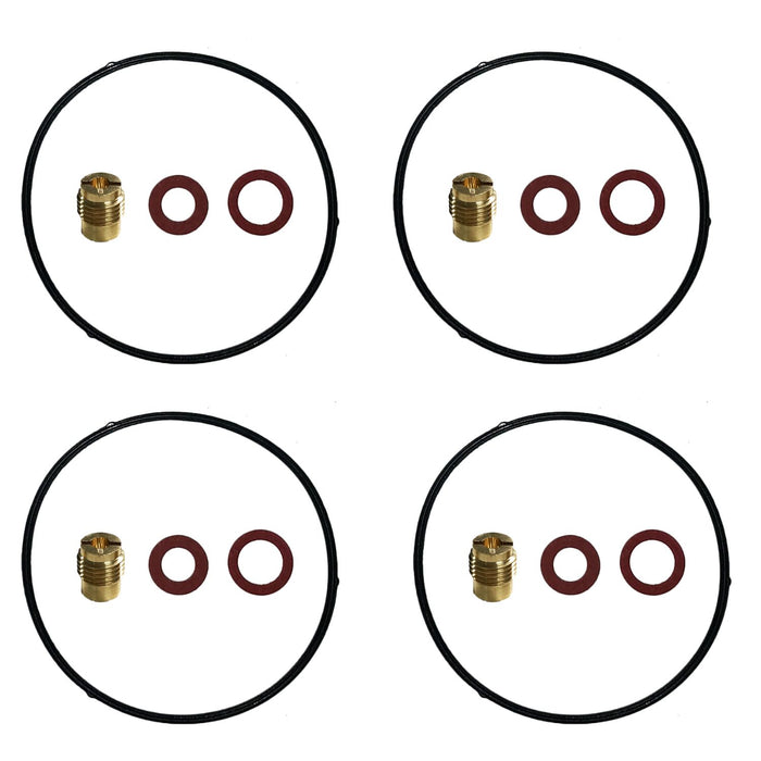 Four sets of brass connectors and washers of Cummins High Altitude Carburetor Kit 224cc