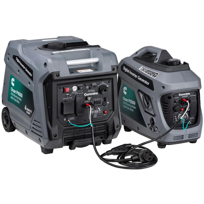 Cummins Onan P2500i and P4500i connected with the 50A Parallel Kit.