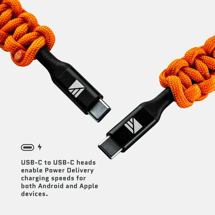 Dark Energy USB-C to USB-C Cable - Orange USB-C to USB-C heads
