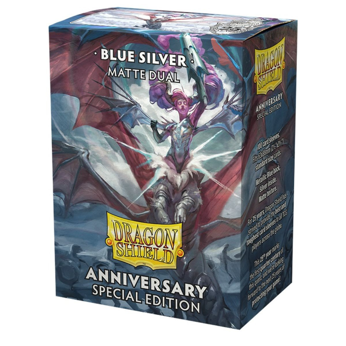 Dragon Shield TCG Card Sleeves Matte Dual Cobalt and Silver - Anniversary Special Edition