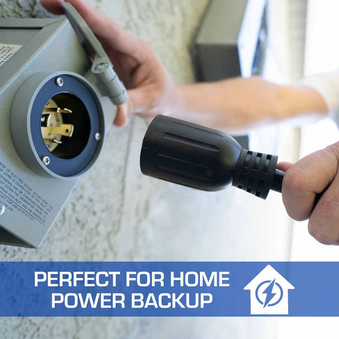 The DuroMax XP3025GC 30-Amp 25-Foot 10-Gauge L14-30 Heavy Duty Generator Power Cord Is Perfect For Home Power Backup