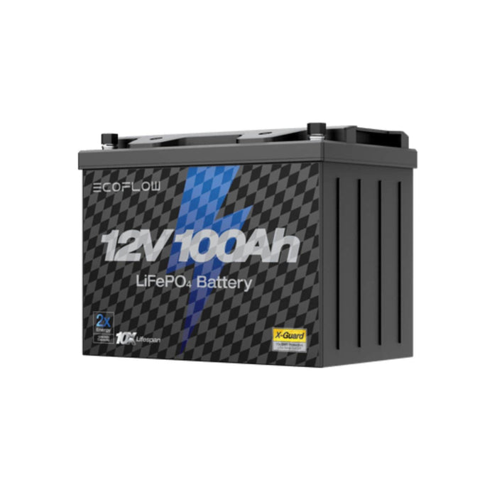 EcoFlow Lithium 12V 100Ah Deep Cycle LiFePO4 Battery Front Right View