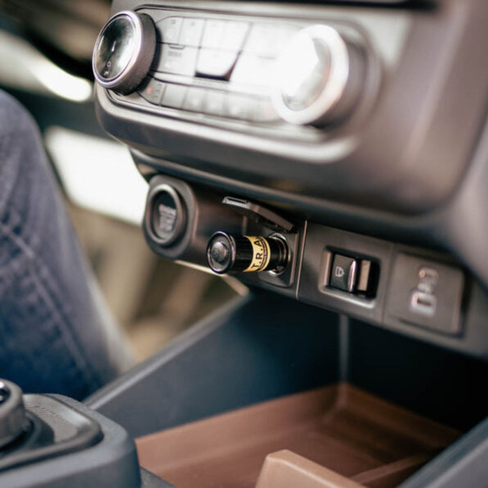 Faraday Defense T.R.A.P. EMP Vehicle Protection Plugged Into A Car Cigarette Lighter