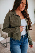 Gemma Risen Denim Jacket - Dark Olive
