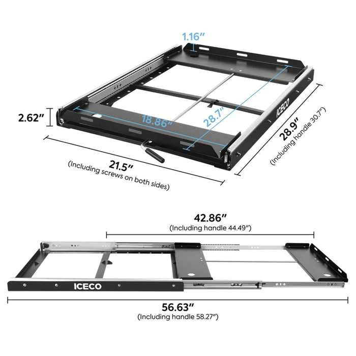 ICECO APL55/VL60PRO Mounting Slide dimensions