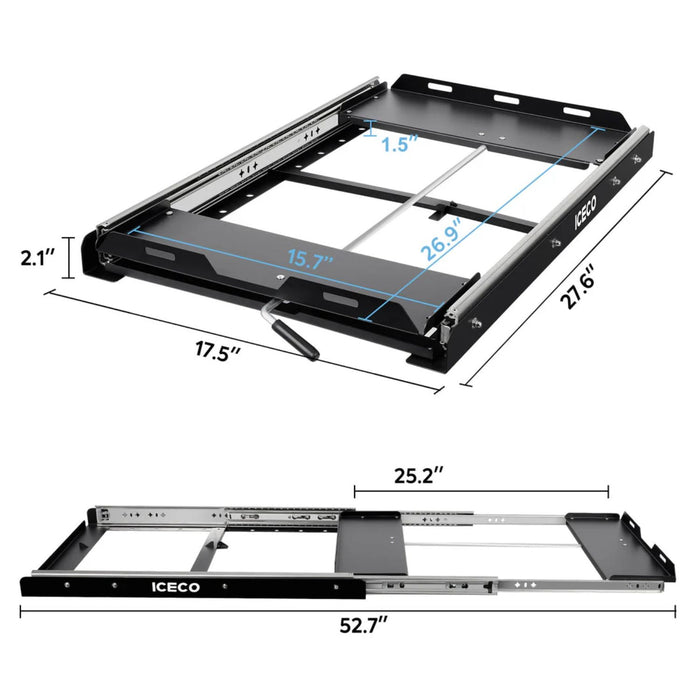 ICECO Mounting Slide of JPPro/VL45/APL35/VL35Pro/VL45Pro Freezer dimensions