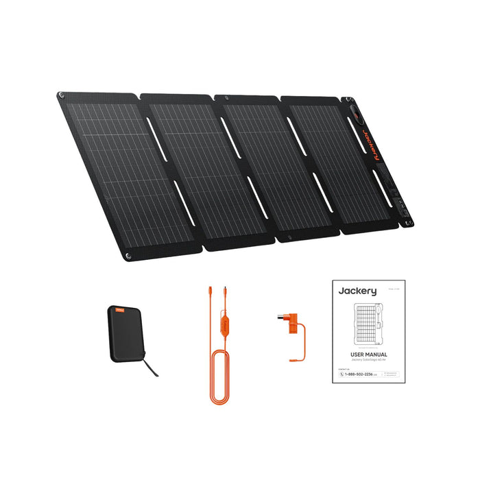 Jackery SolarSaga 40 Watt Air Portable Solar Panel with inclusions