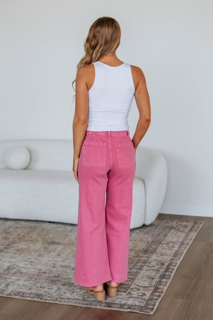 Linsley Wide Leg Pants - Raspberry
