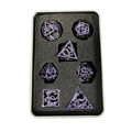 Metal Oil-Slick 7pcs Dice Set With Dragon Pattern