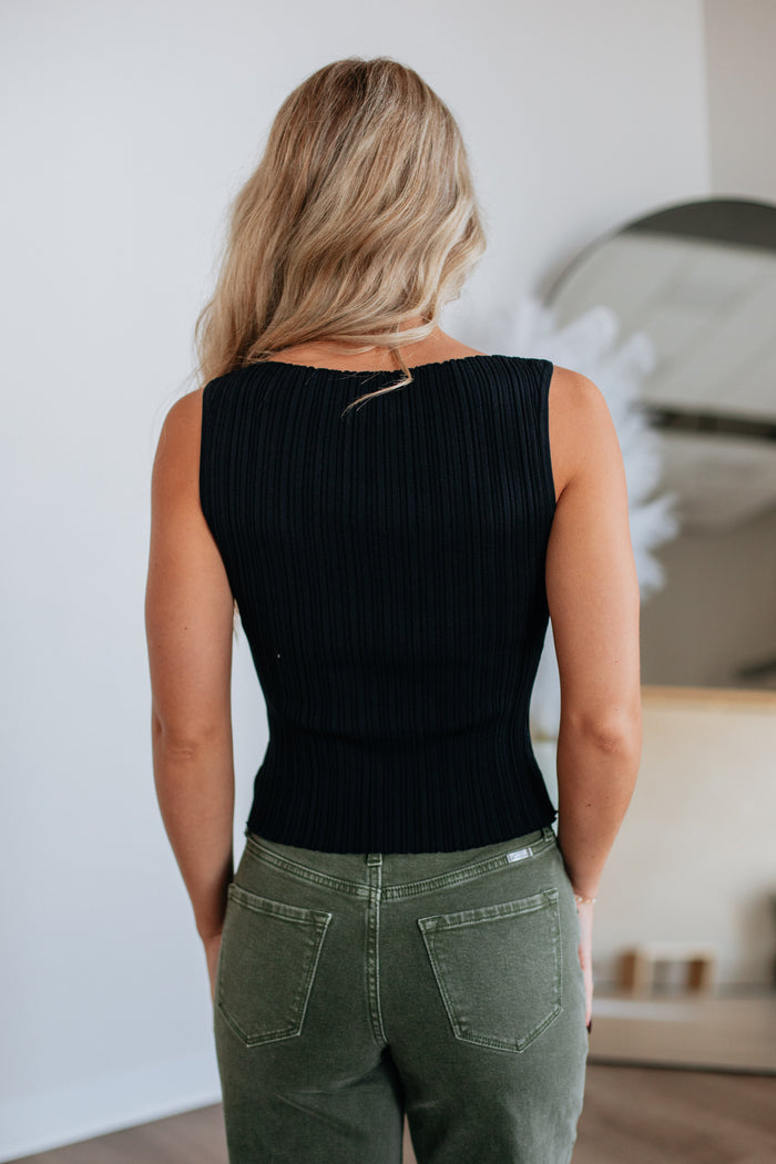 Missie Ribbed Tank - Black
