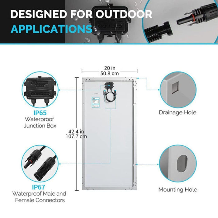 Renogy 100 Watt 12 Volt Solar Starter Kit  Designed for outdoor applications