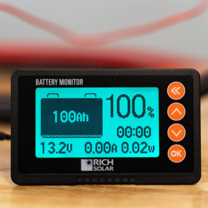 Rich Solar 500 Amp Battery Monitor with Shunt Close Up