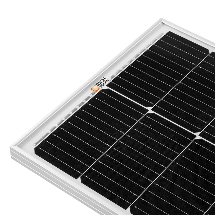 Rich Solar MEGA 100 Slim SLX Monocrystalline Solar Panel with visible brand logo on a white background