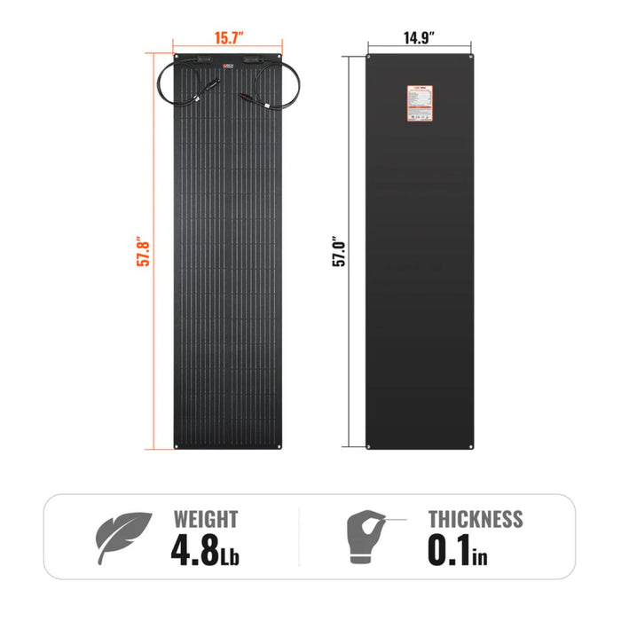Rich Solar MEGA 100W 12V Flexible Solar Panel dimensions