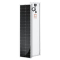 Front and back view of the Rich Solar MEGA 130 Watt Slim Solar Panel