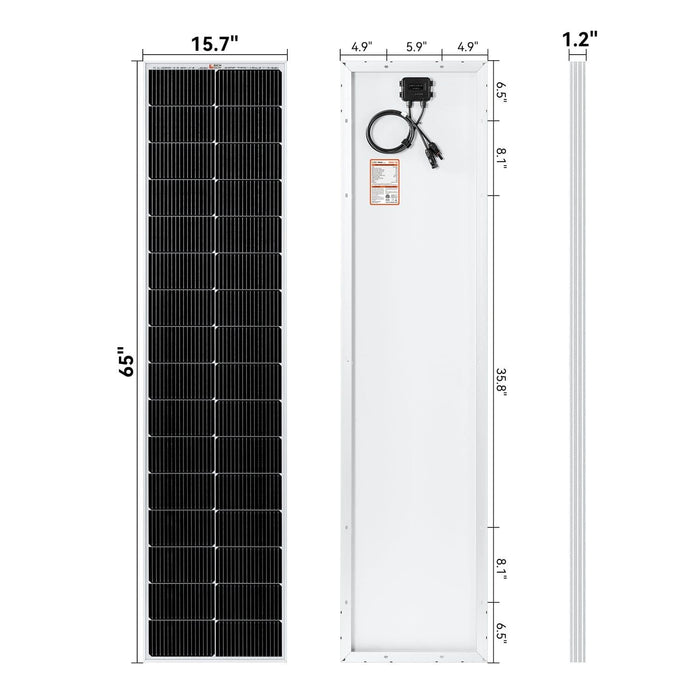 Rich Solar MEGA 130 Watt Slim Solar Panel dimensions