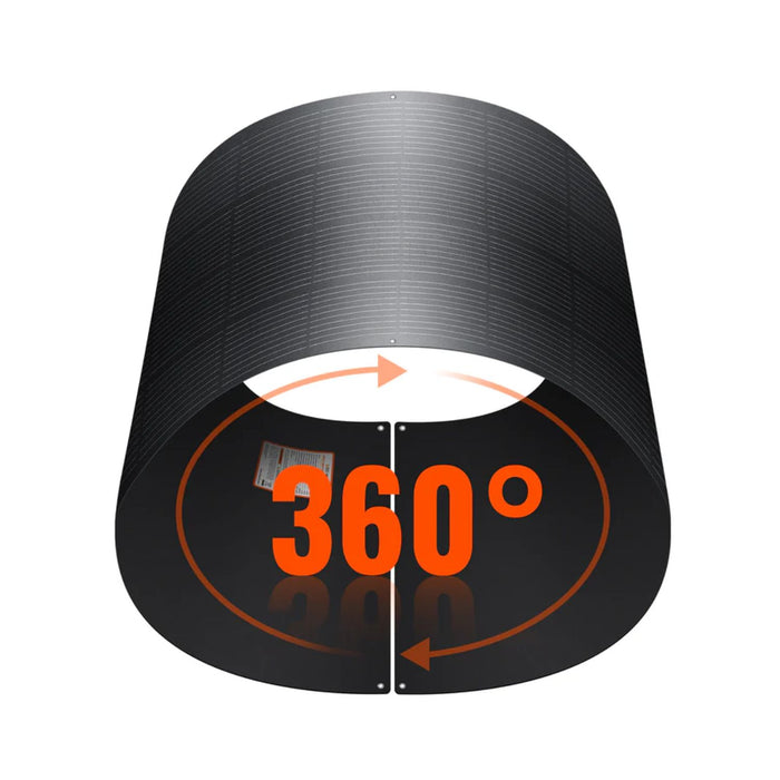 Rich Solar MEGA 200 FLEX PRO Solar Panel in a 360-degree when folded