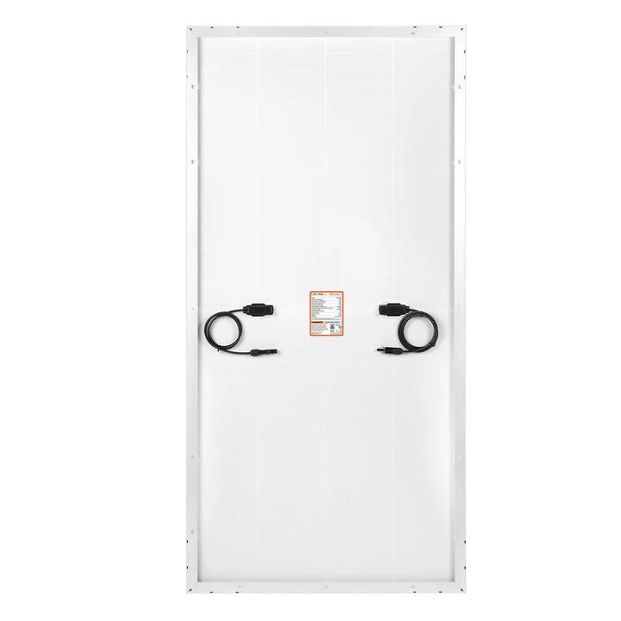 Rich Solar MEGA 250 PRO Solar Silver Panel Rear View With MC4 Connectors