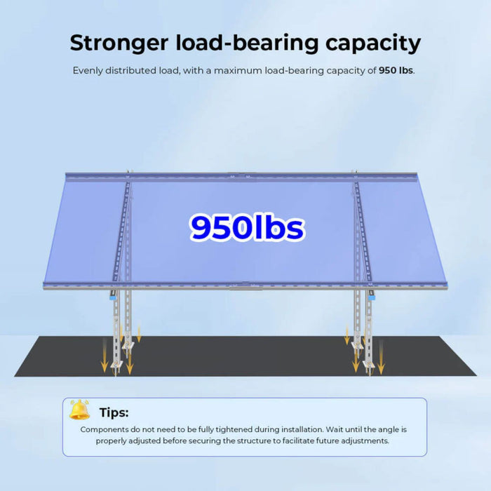 SunGold Power Modular & Expandable Ground Mount Brackets - Stronger Load-Bearing Capacity