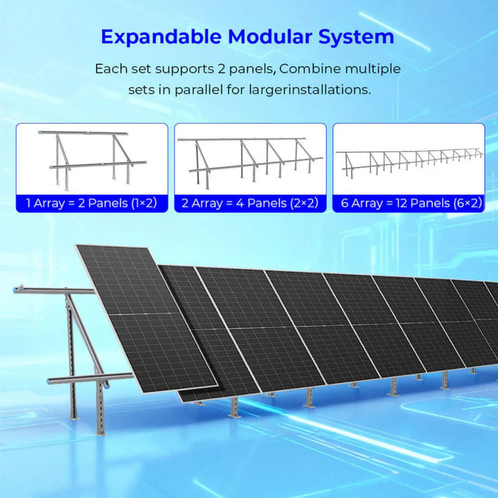 SunGold Power Modular & Expandable Ground Mount Brackets - Expandable Modular System