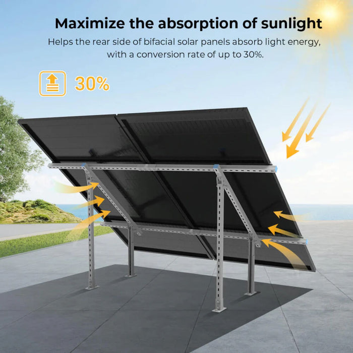 SunGold Power Modular & Expandable Ground Mount Brackets - maximize the absorption of sunlight
