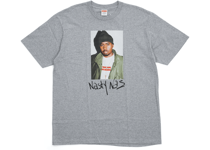 Supreme Nas Tee Heather Grey