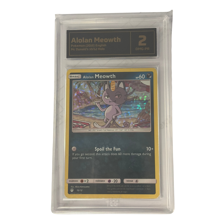 TCG Graded Pokemon Alolan Meowth Dmg-Pr 2