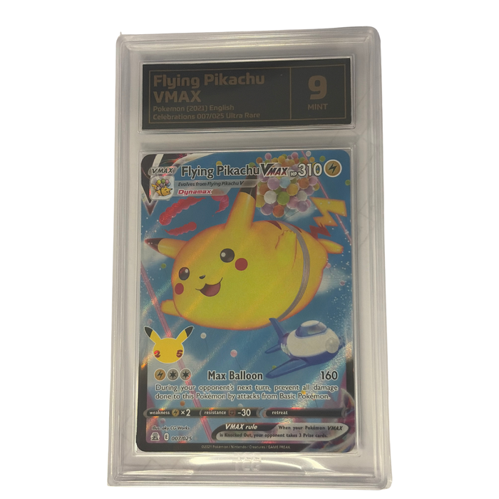 TCG Graded Pokemon Flying Pikachu VMAX Mint 9