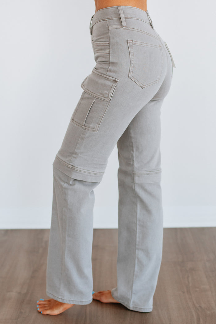 Tracey Hidden Cargo Jeans - Gravel
