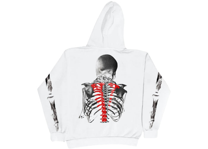 Vlone X Never Broke Again Bones Hoodie White