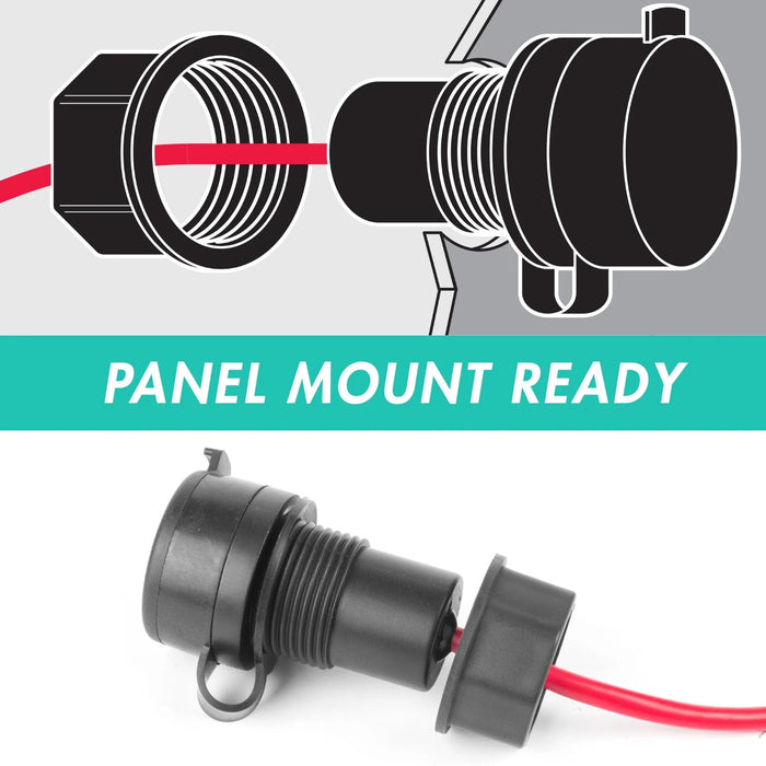 Wagan Tech 12V/24V DC Socket Extension Panel Mount